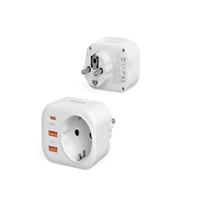 BUĞZ Ac-115 2500w 3.4a 2usb 1type-c 1soket Akım Korumalı Şarj Adaptörü Priz Çoğaltıcı