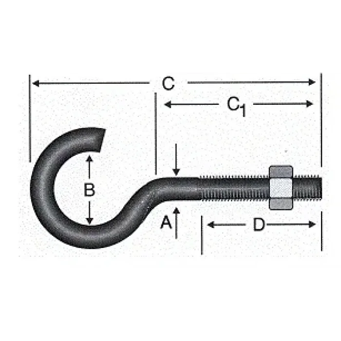 BUĞZ Açık Metrik Kanca M4 - 100 Adet