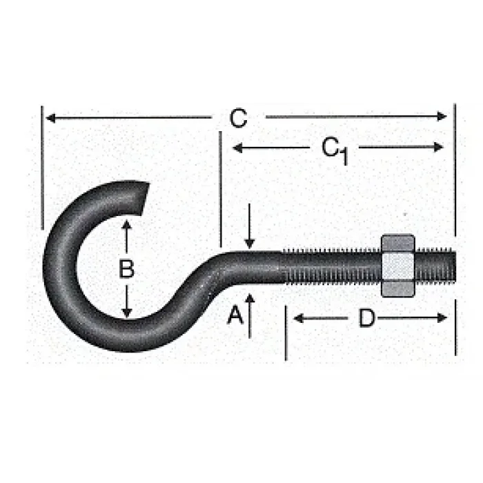 BUĞZ Açık Metrik Kanca M5 / 21x80 - 100 Adet