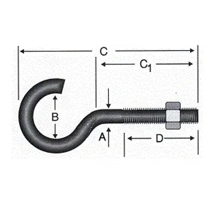 BUĞZ Açık Metrik Kanca M5 / 21x80 - 100 Adet