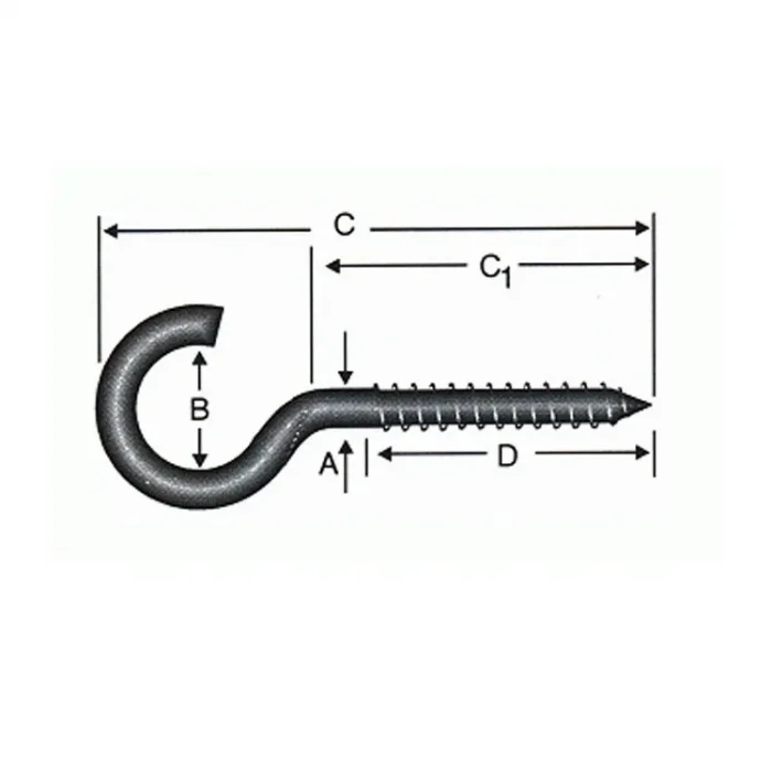 BUĞZ Açık Piton, Kanca, Çengel 20x80 - 144 Adet