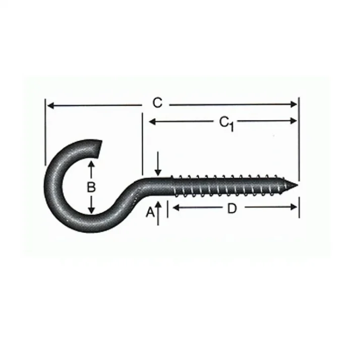 BUĞZ Açık Piton, Kanca, Çengel 20x80 - 144 Adet