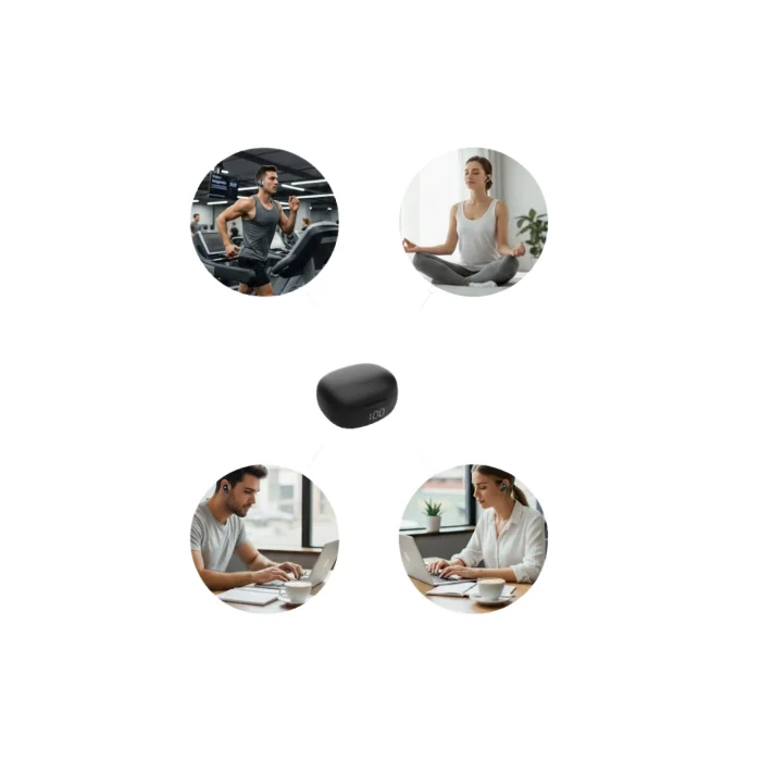 BUĞZ Açık Tasarım Kablosuz Bluetooth Spor Kulaklık LED Ekranlı - BUĞZ