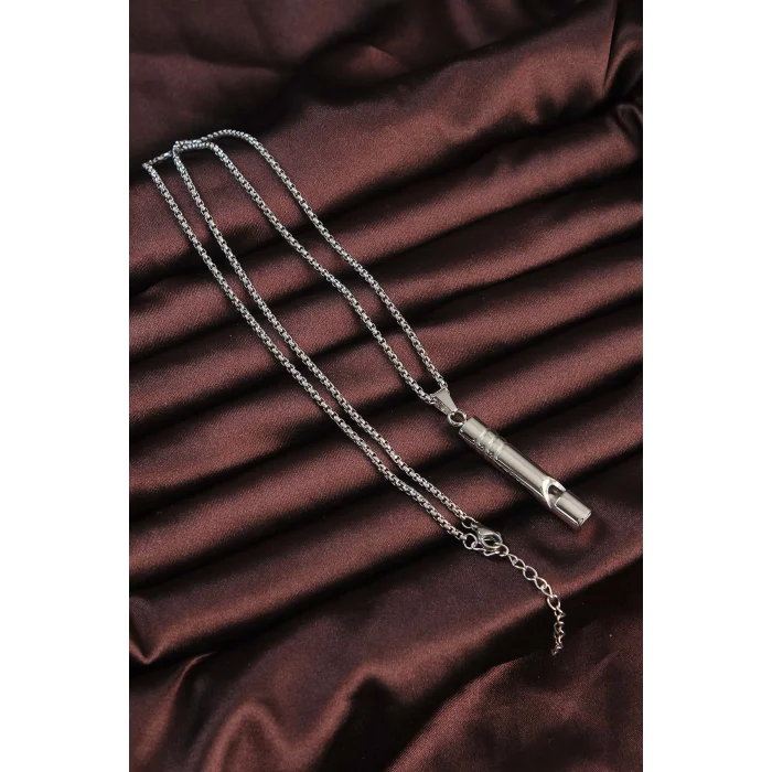 BUĞZ Acil Durum Düdüğü 316L Çelik Kararma Yapmaz Yüksek Desibel Kolye Unisex - Lisinya