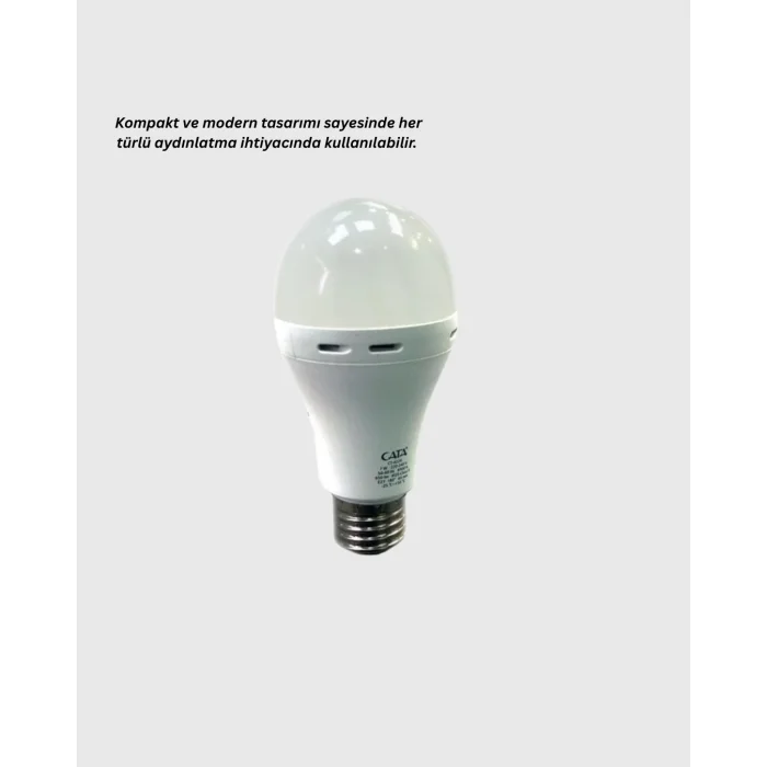 BUĞZ Acil Durumlar İçin Şarjlı LED Ampul 6400K Soğuk Beyaz 30 Watt Yeni Nesil