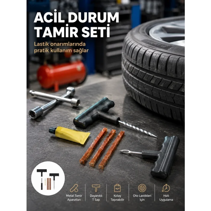 BUĞZ Acil Durumların Kurtarıcısı Çok Amaçlı Lastik Tamir Seti