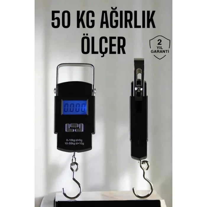  Ağırlık Ölçer 50 Kg El Terazisi El Kantarı Pilli Led Ekran