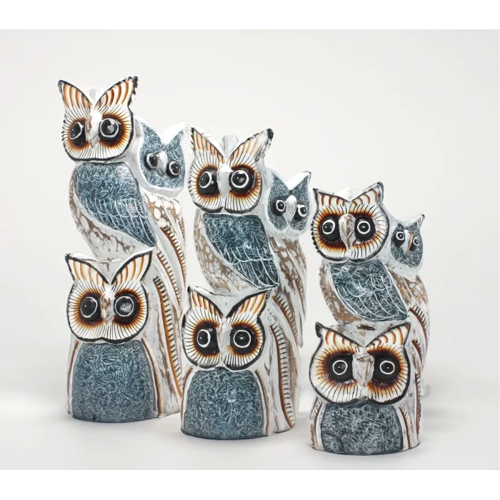 BUĞZ Ahşap 3lü Baykuş Seti 3okas-18