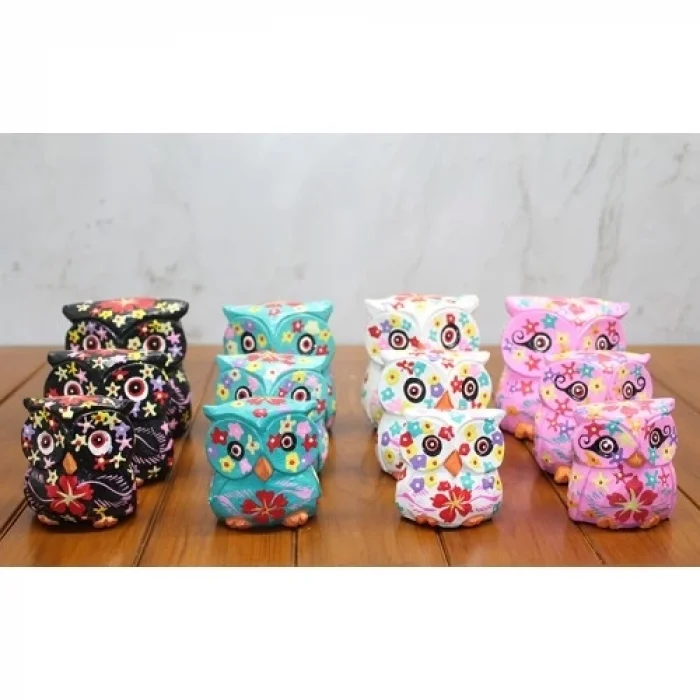  Ahşap 3lü Baykuş Seti Model 3