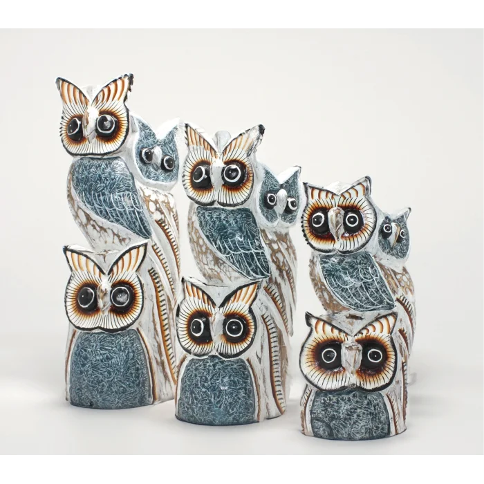 BUĞZ Ahşap 3lü Baykuş Seti Model 6