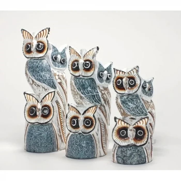  Ahşap 3lü Baykuş Seti Model 6