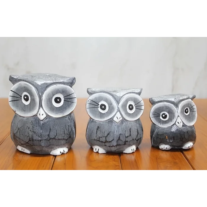 BUĞZ Ahşap 3lü Baykuş Seti Polos:2