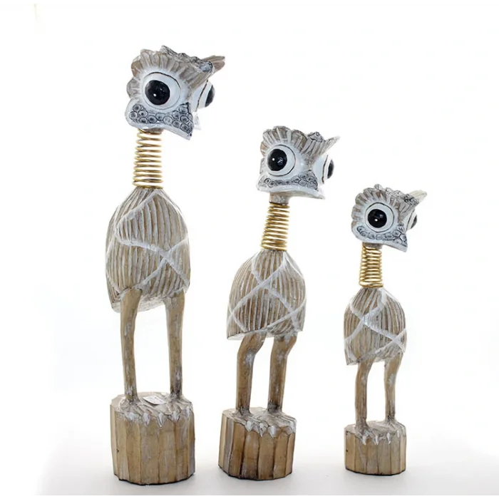 BUĞZ Ahşap 3lü Emu Kuşu Seti