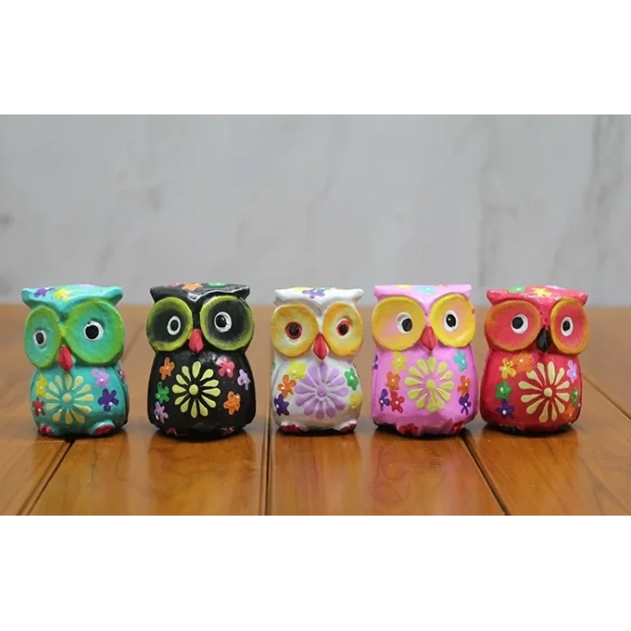 BUĞZ Ahşap 5li Baykuş Seti Polos:6