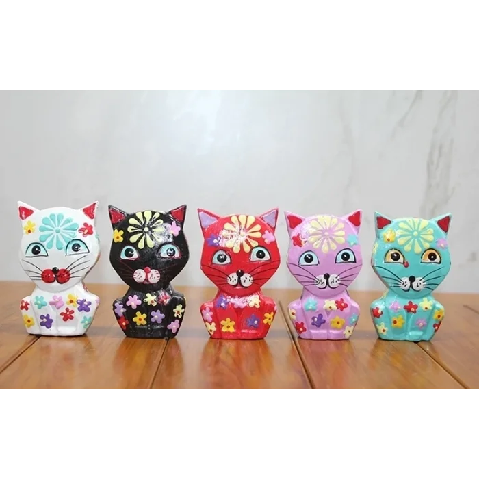 BUĞZ Ahşap 5li Kedi Seti Polos:5