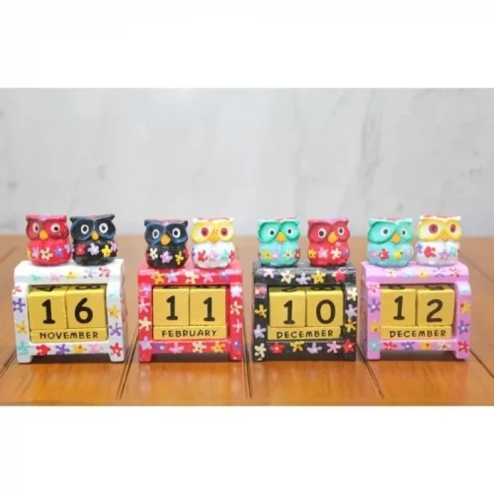  Ahşap Baykuş Takvim Küçük Boy Model 2