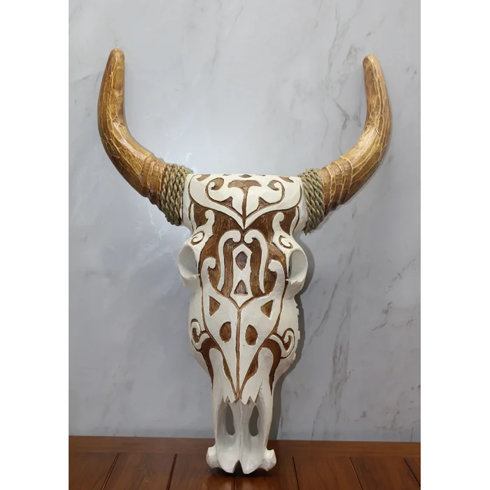 BUĞZ Ahşap Duvara Asmalı Bufalo Kafası