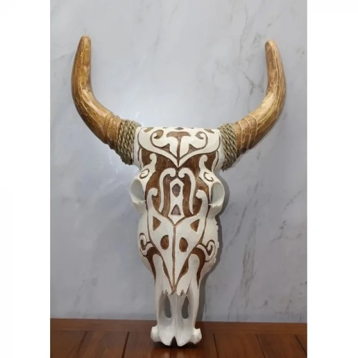  Ahşap Duvara Asmalı Bufalo Kafası