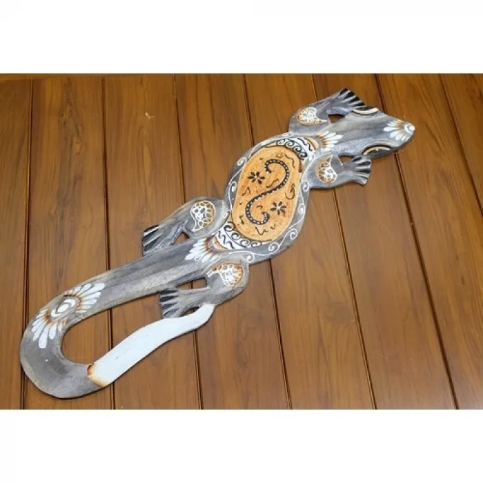  Ahşap Duvara Asmalı Kertenkele Figürü