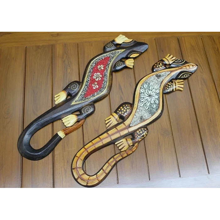 BUĞZ Ahşap Duvara Asmali Kertenkele Figürü Galileo-20