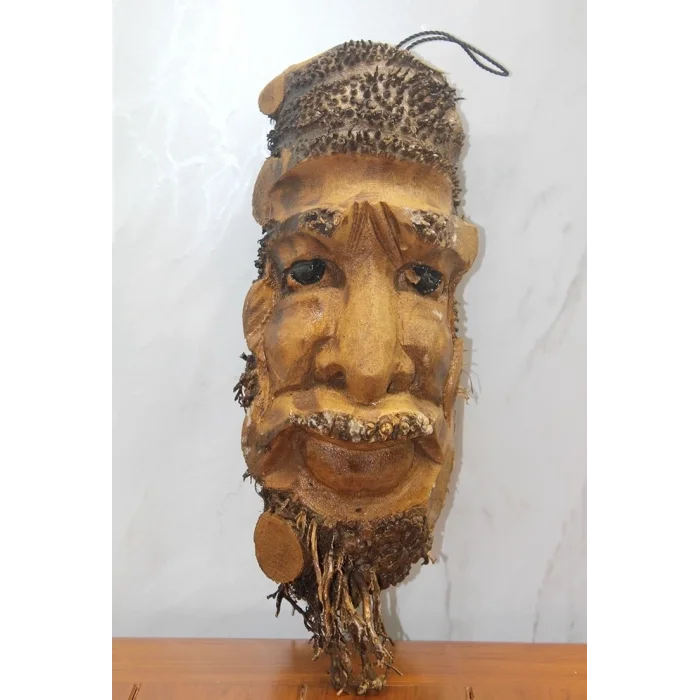 BUĞZ Ahşap Duvara Asmalı Yüz Figürü Sayang-10