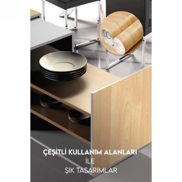  Ahşap Görünümlü Kendinden Yapışkanlı Kaplama Folyosu 5 Metre