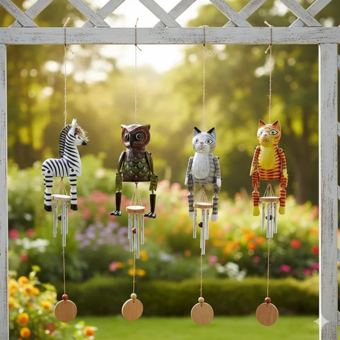 BUĞZ Ahşap Hayvan Figürlü Rüzgar Çanı Model 2