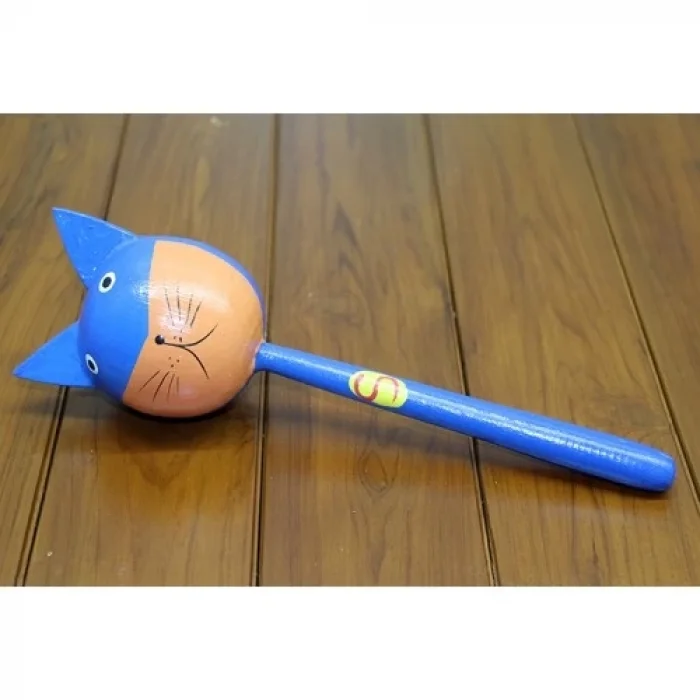  Ahşap Kedili Marakas Tekli Model 2