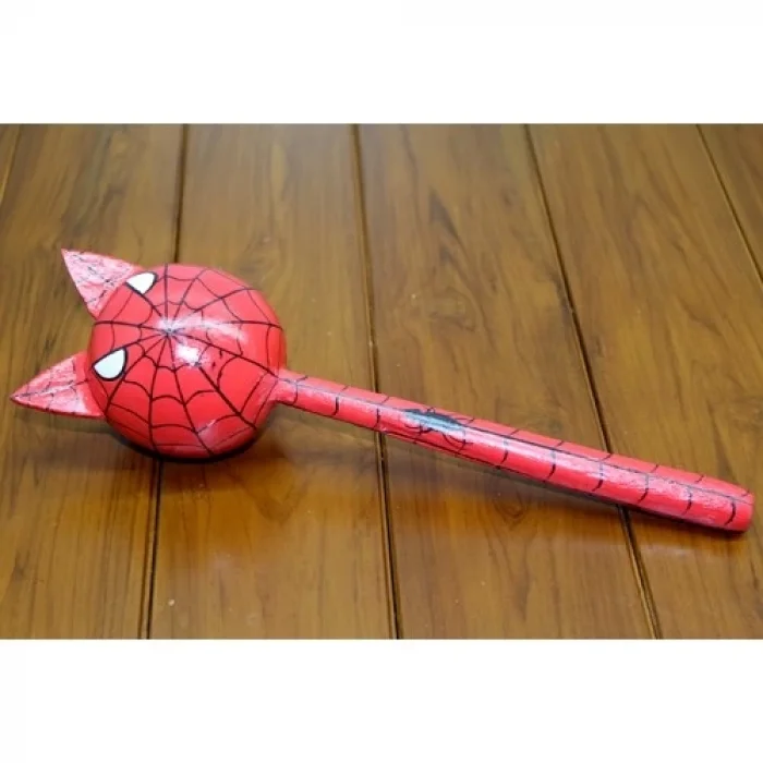  Ahşap Kedili Spiderman Marakas Tekli