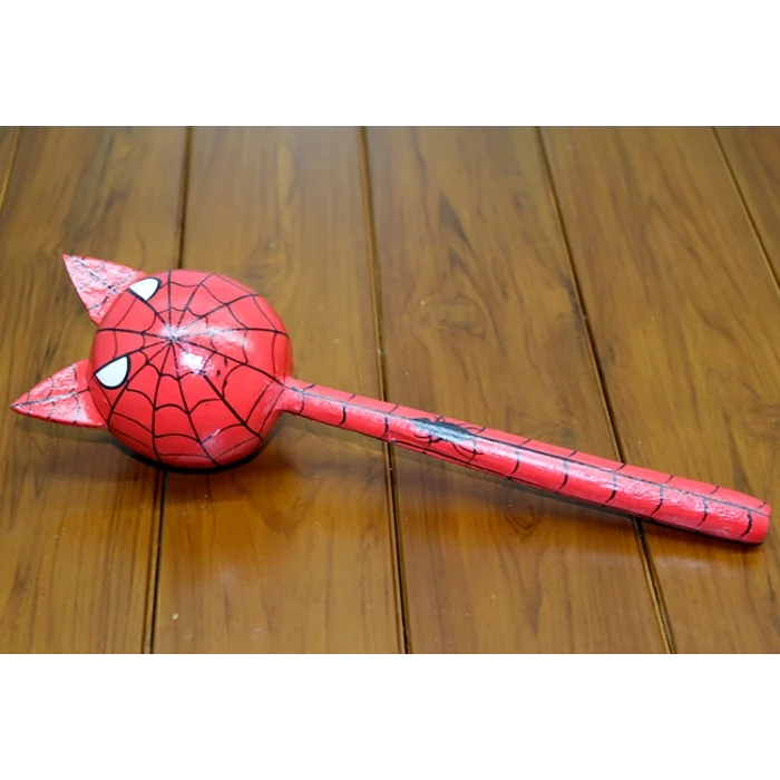 BUĞZ Ahşap Kedili Spiderman Marakas Tekli