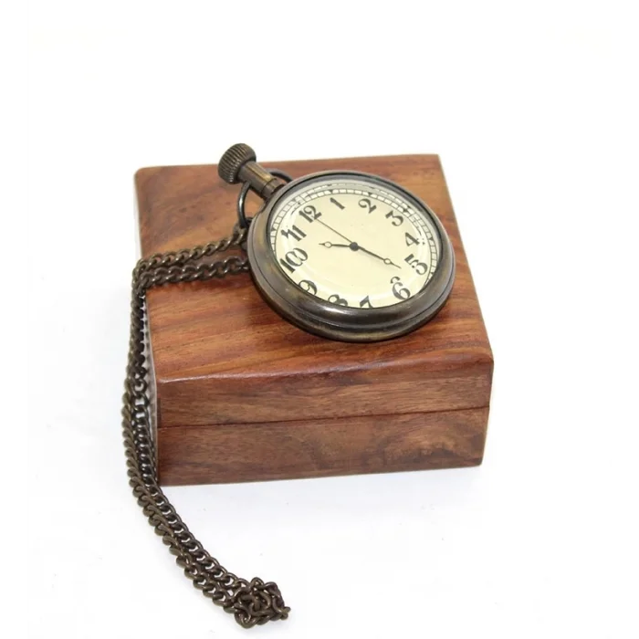 BUĞZ Ahşap Kutulu Pirinç Köstekli Saat 16155