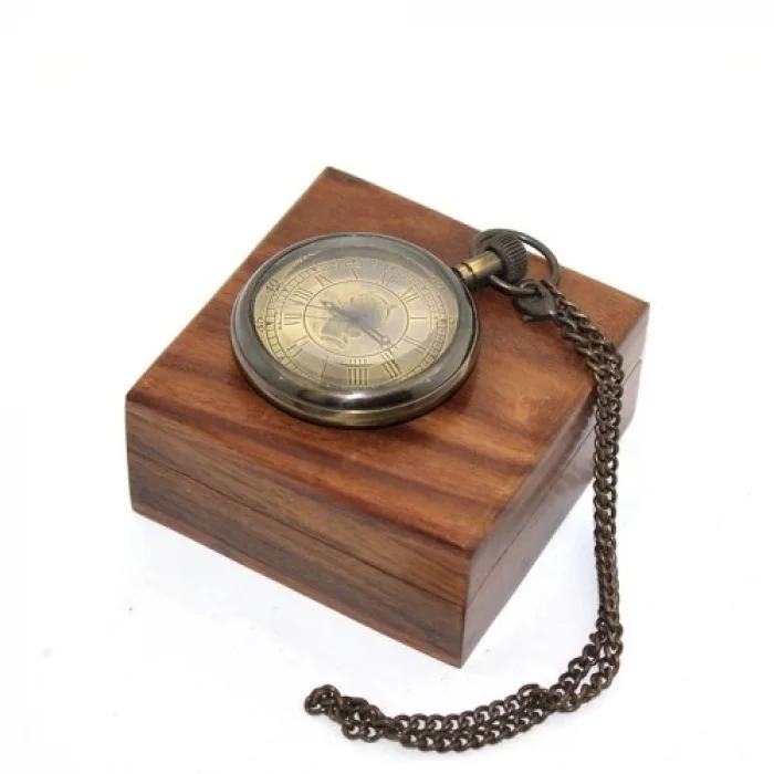  Ahşap Kutulu Pirinç Köstekli Saat Model 11