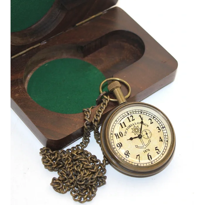 BUĞZ Ahşap Kutulu Pirinç Köstekli Saat Model 6