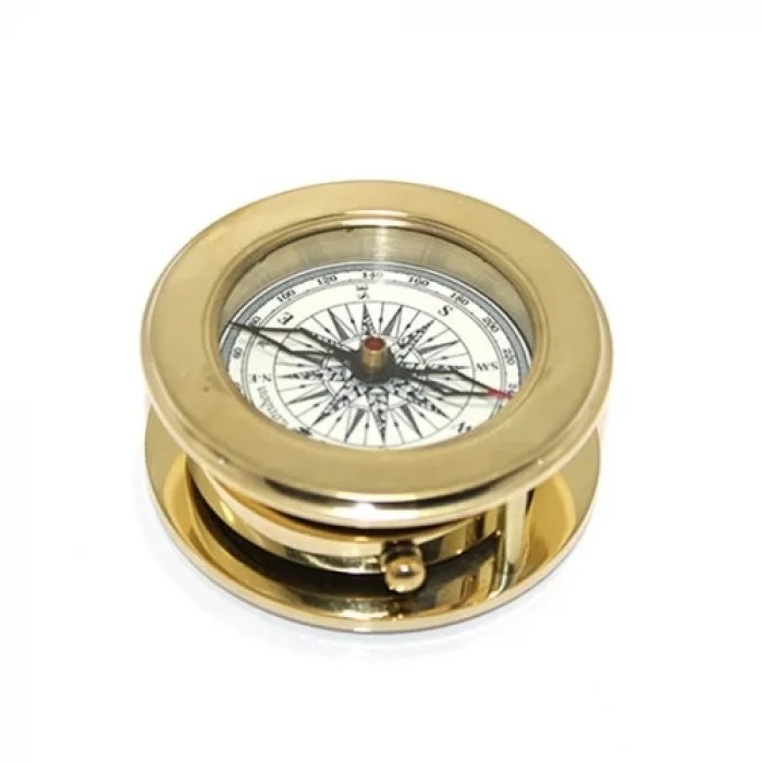  Ahşap Kutulu Pirinç Mercekli Pusula Model 2