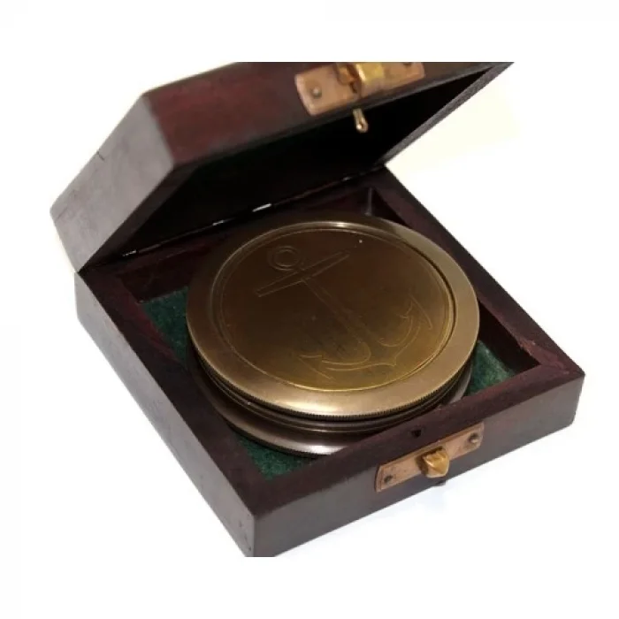  Ahşap Kutulu Pirinç Pusula Model 7