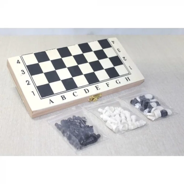  Ahşap Kutulu Satranç Tavla Seti Model 3