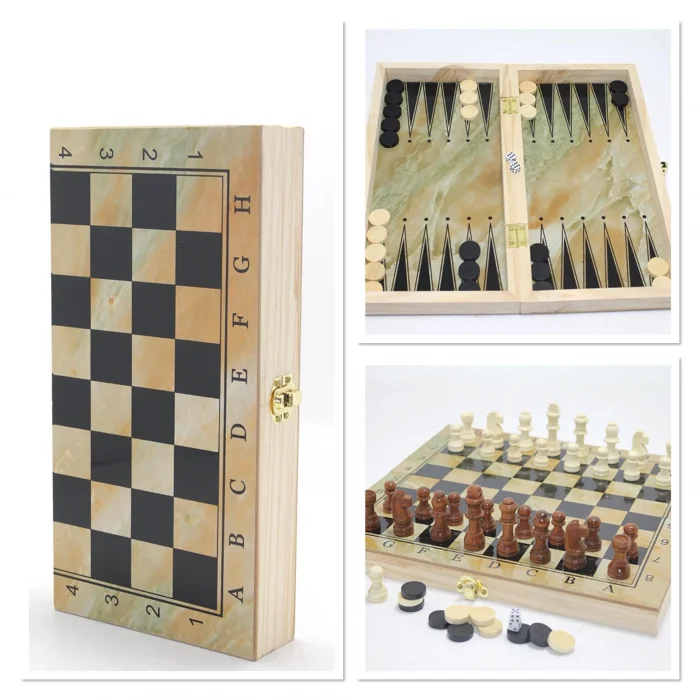 BUĞZ Ahşap Kutulu Satranç Ve Tavla Seti Alk4219