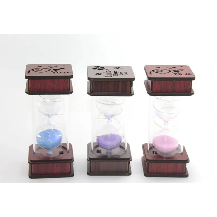 BUĞZ Ahşap Ledli Kum Saati Model 1