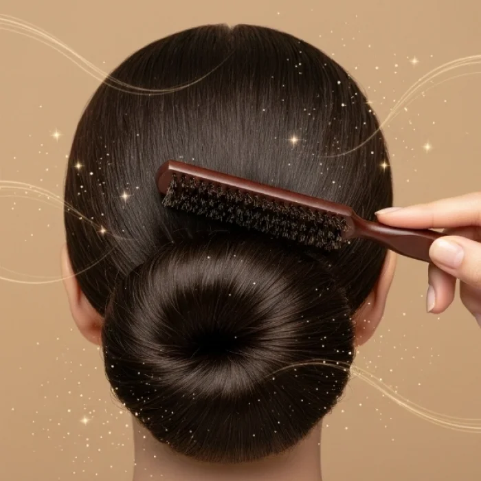 BUĞZ Ahşap Saplı Topuz Tarağı