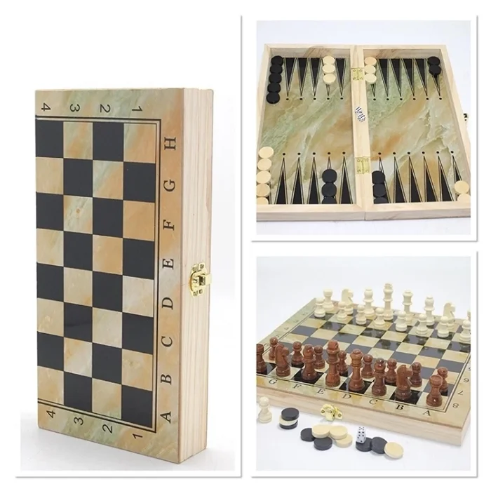 BUĞZ Ahşap Satranç Ve Tavla Seti Alk4239