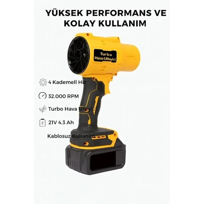 BUĞZ Ahv-18 Turbo Hava Üfleyici | 4 Kademe Hız | 21v 431w Kablosuz Blower | 32.000 Rpm’’