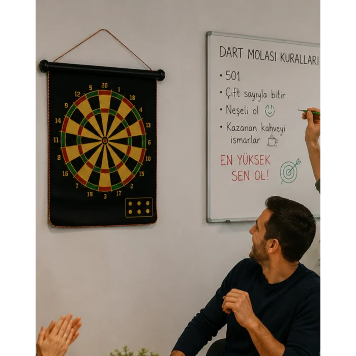 BUĞZ Aile ve Arkadaş Oyunları İçin Manyetik Dart Tahtası 6 Ok Dahil