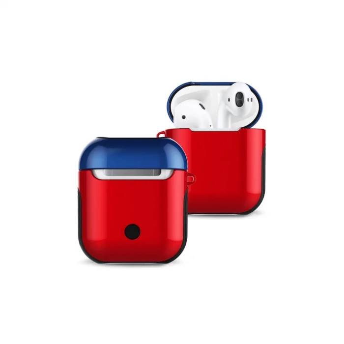 BUĞZ Airpods 2 (2.nesil) 3in1 Kılıf - Kırmızı-lacivert