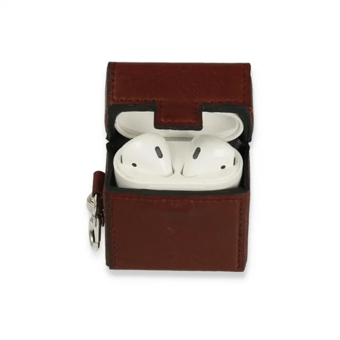 BUĞZ Airpods 2 (2.nesil) Deri Kılıf - Bordo