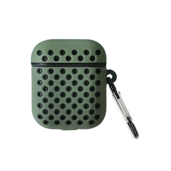 BUĞZ Airpods 2 (2.nesil) Spor Delikli Kılıf - Haki Yeşil-siyah