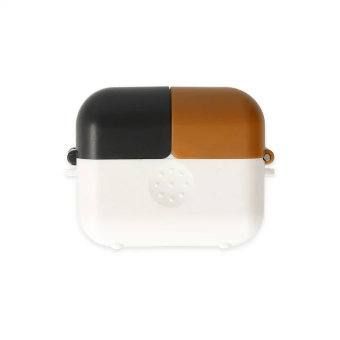 BUĞZ Airpods 3 (3.nesil) Basmalı Kılıf - Beyaz-siyah-kahverengi
