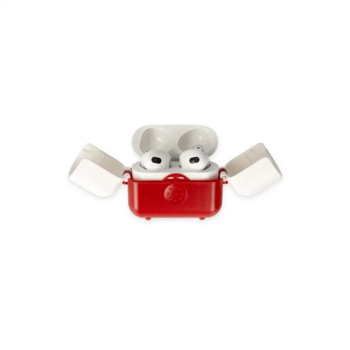 BUĞZ Airpods 3 (3.nesil) Basmalı Kılıf - Kırmızı-beyaz