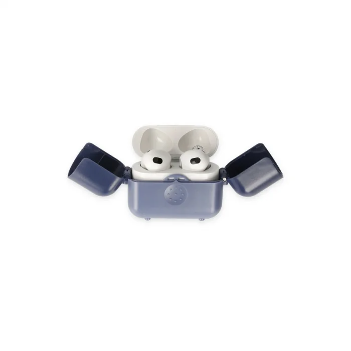 BUĞZ Airpods 3 (3.nesil) Basmalı Kılıf - Mavi-lacivert