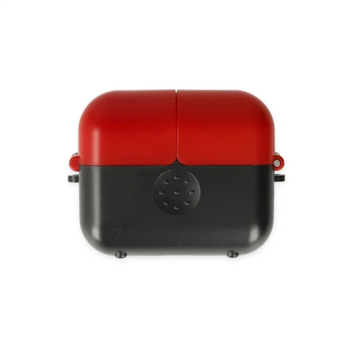 BUĞZ Airpods 3 (3.nesil) Basmalı Kılıf - Siyah-kırmızı