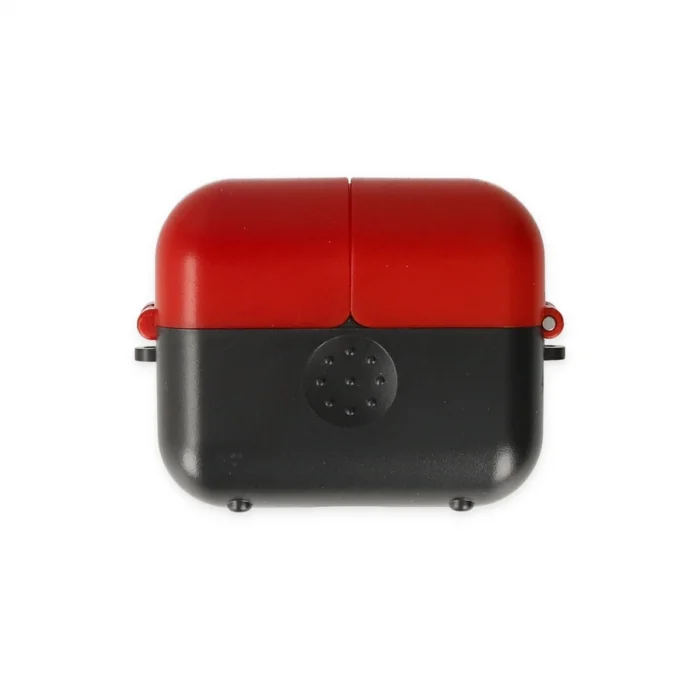 BUĞZ Airpods 3 (3.nesil) Basmalı Kılıf - Siyah-kırmızı